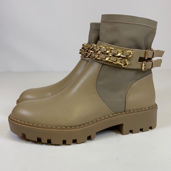 JONES NEW YORK Ollee Chain Link Ankle Boots, Cream Size 8.5M B23B - Picture 2 of 9